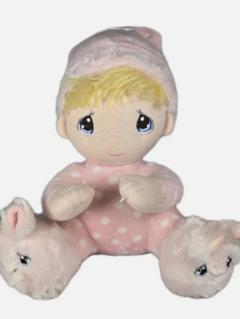 Precious Moments Pink Prayer Girl Doll Talking Plush Pajamas Slippers WORKS